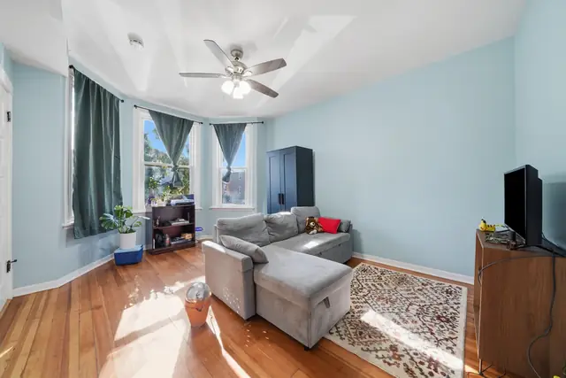 Living room with hardwood floors