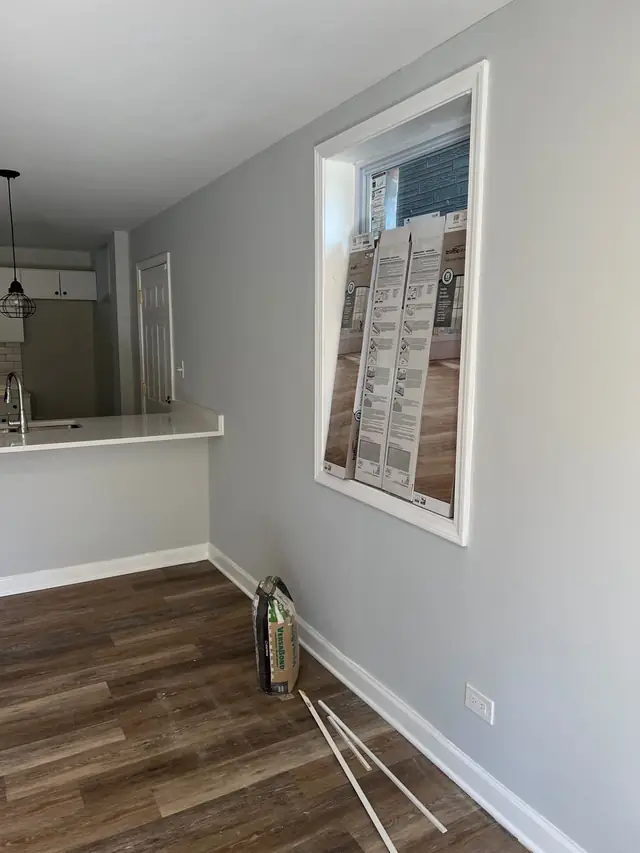 Renovated living room at 2338 W 18th