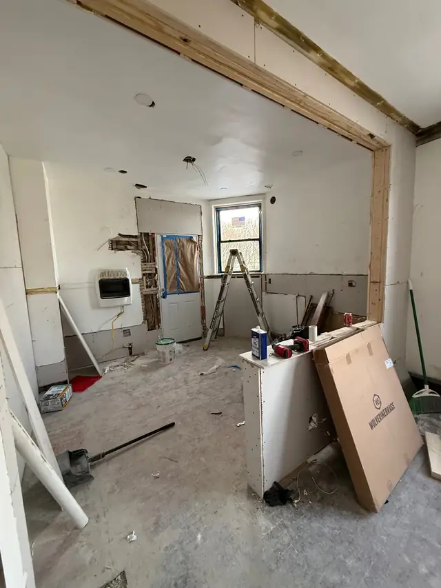 New framing and drywall at 4636 N Hamilton, 2025