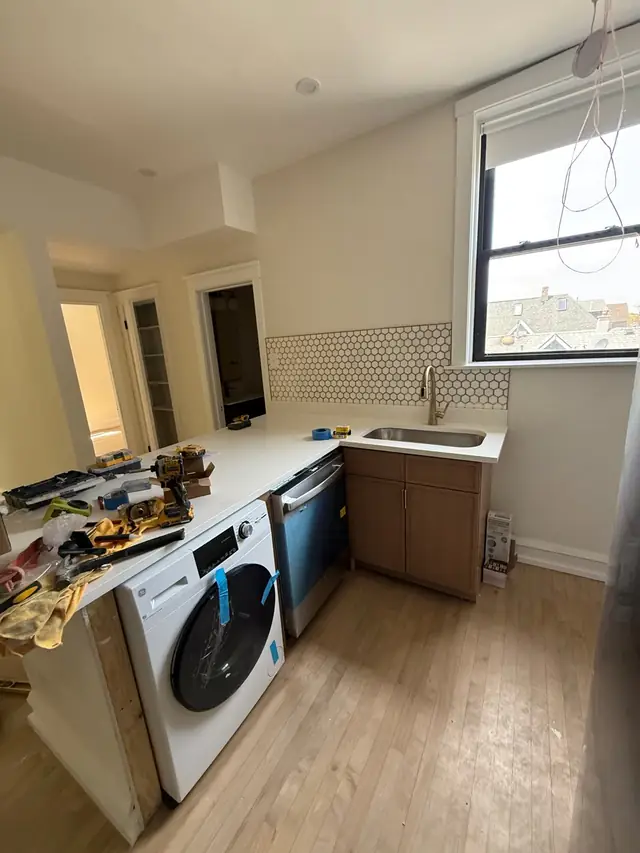 Kitchen going in at 4636 N Hamilton, 2025
