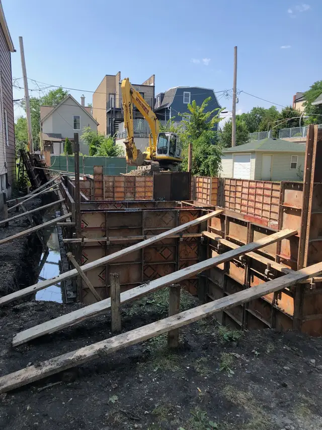 Foundation forms for the addition at 1754 N Troy, 2019