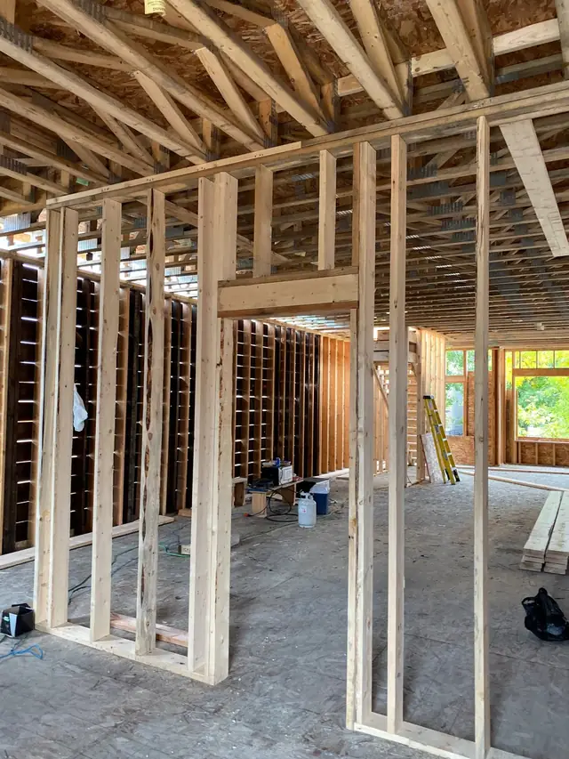 Framing the third unit at 1754 N Troy, 2019
