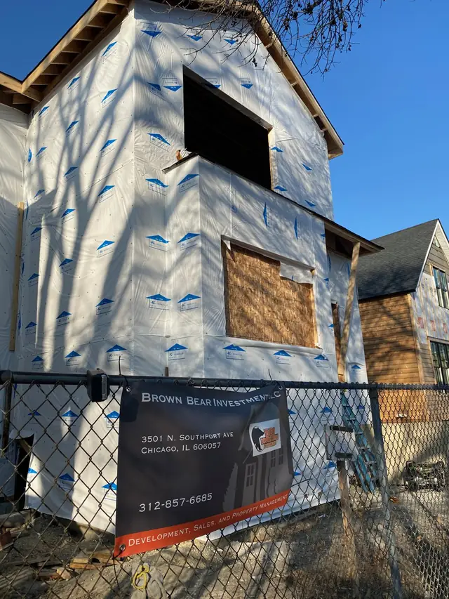 House wrap on at 1754 N Troy, 2019